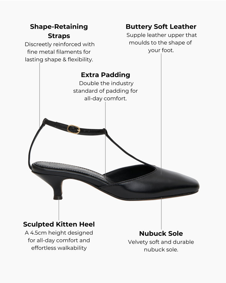 Constance Pump, Black Leather