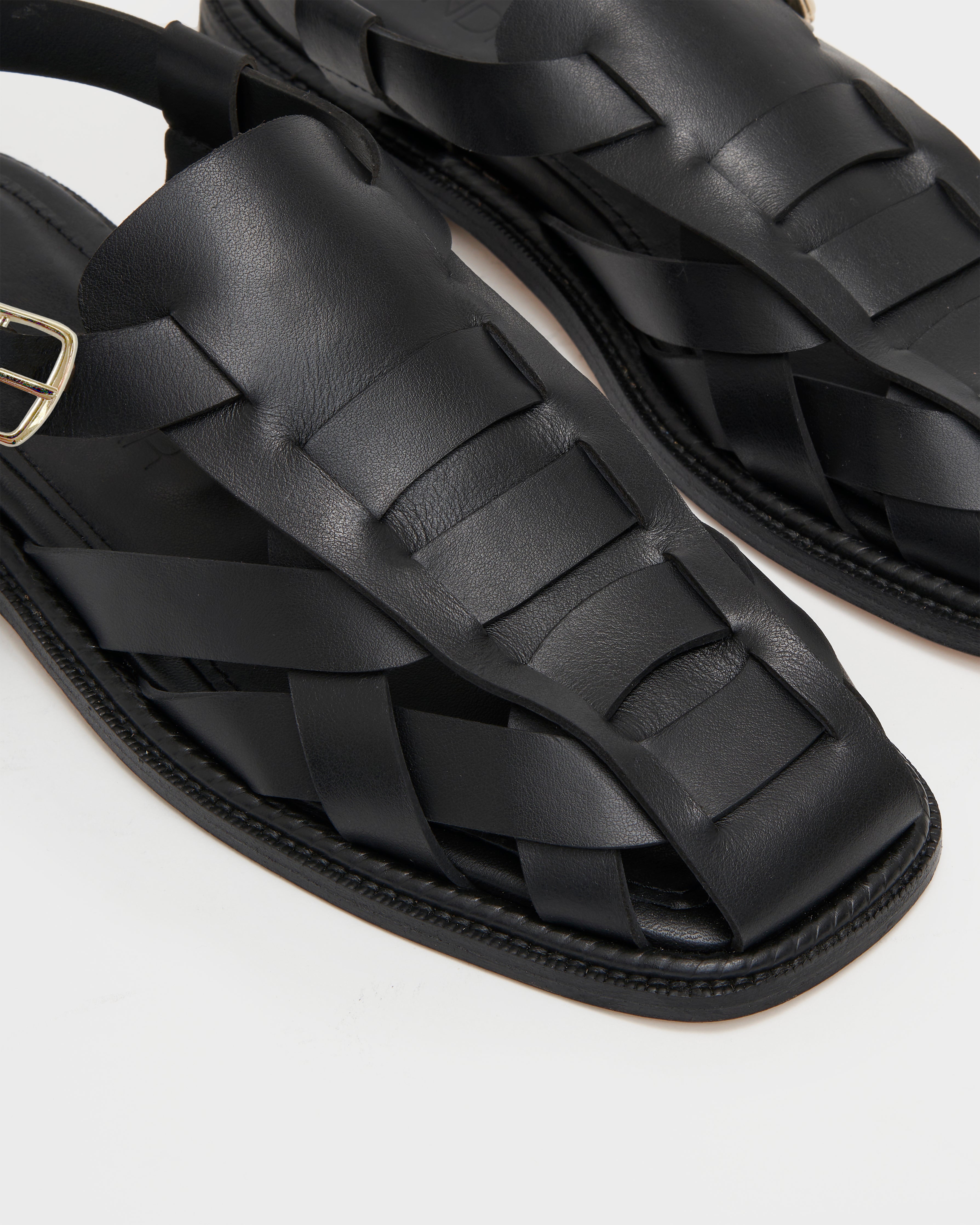 VANDRELAAR - Nora Fisherman Sandal, Black Leather – VANDRÉLAAR